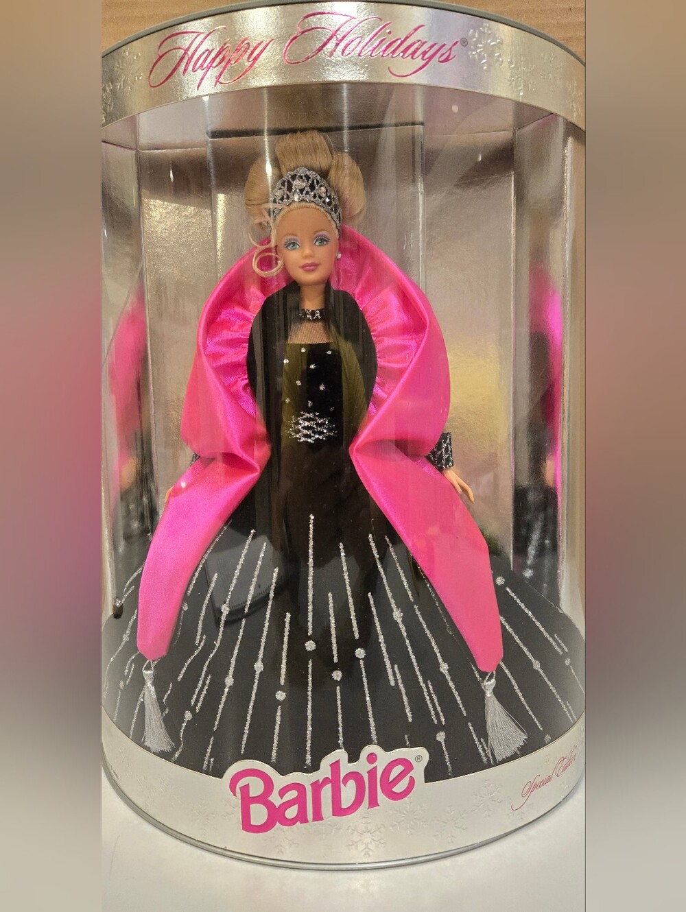 Vintage Barbie Holiday Collector Doll in Black and Hot Pink